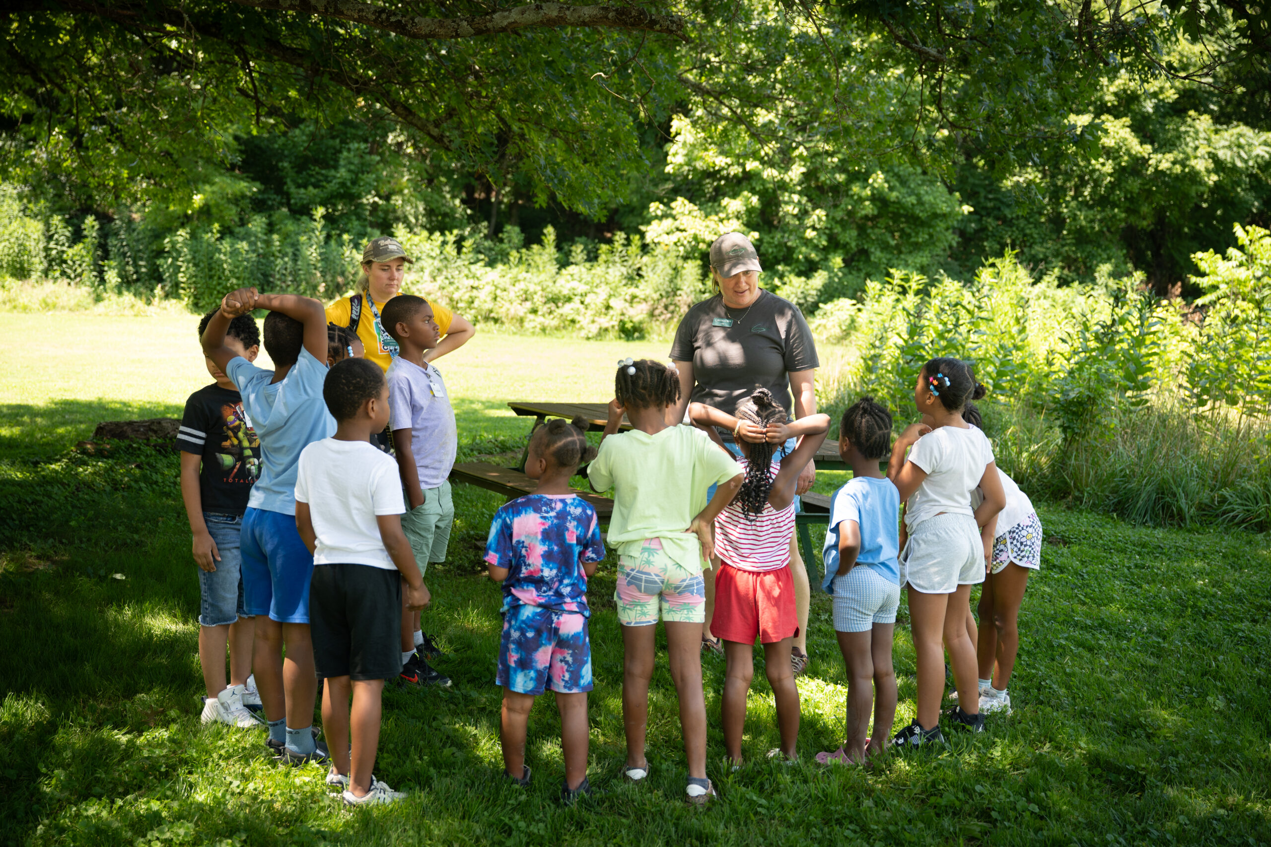 Children participating in hands-on Greenacres programming